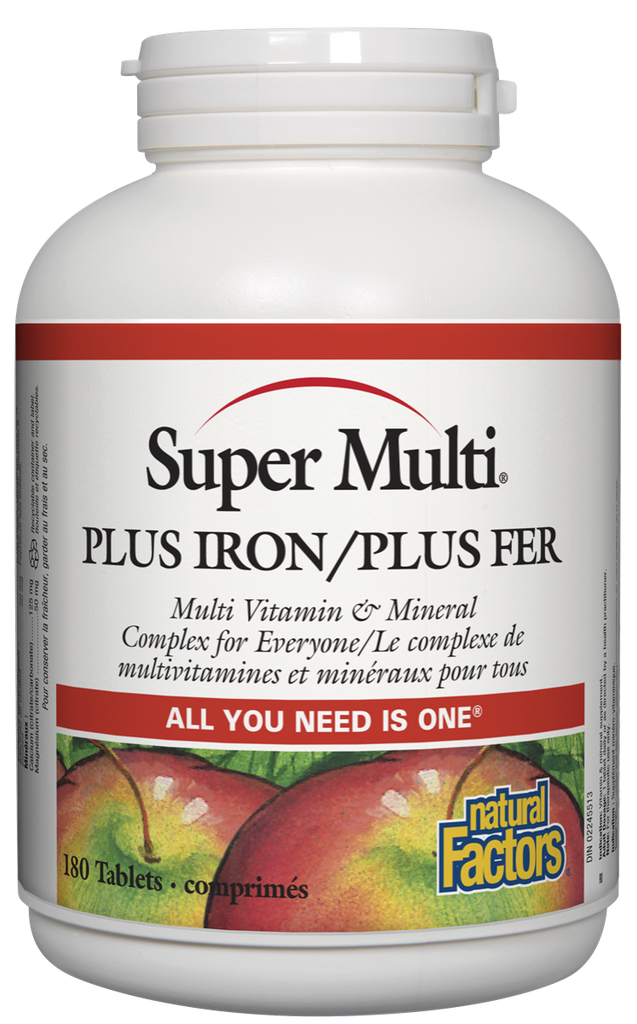 Natural Factors Super Multi Plus Iron (180 Tablets) - Lifestyle Markets