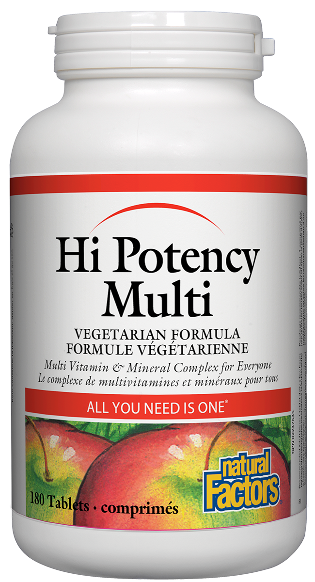 Natural Factors Hi-Potency Multi Vegetarian Formula (180 Tablets) - Lifestyle Markets