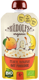 Rudolfs Organic Peach, Banana Oat Porridge (110g) - Lifestyle Markets