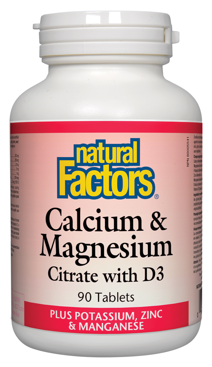 Natural Factors Calcium & Magnesium Citrate with D3 (90 Tablets) - Lifestyle Markets