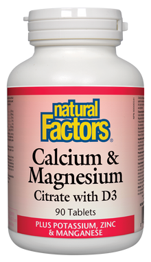 Natural Factors Calcium & Magnesium Citrate with D3 (90 Tablets) - Lifestyle Markets