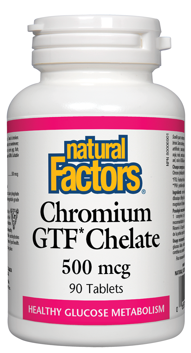 Natural Factors Chromium GTF Chelate (500mcg) (90 Tablets) - Lifestyle Markets