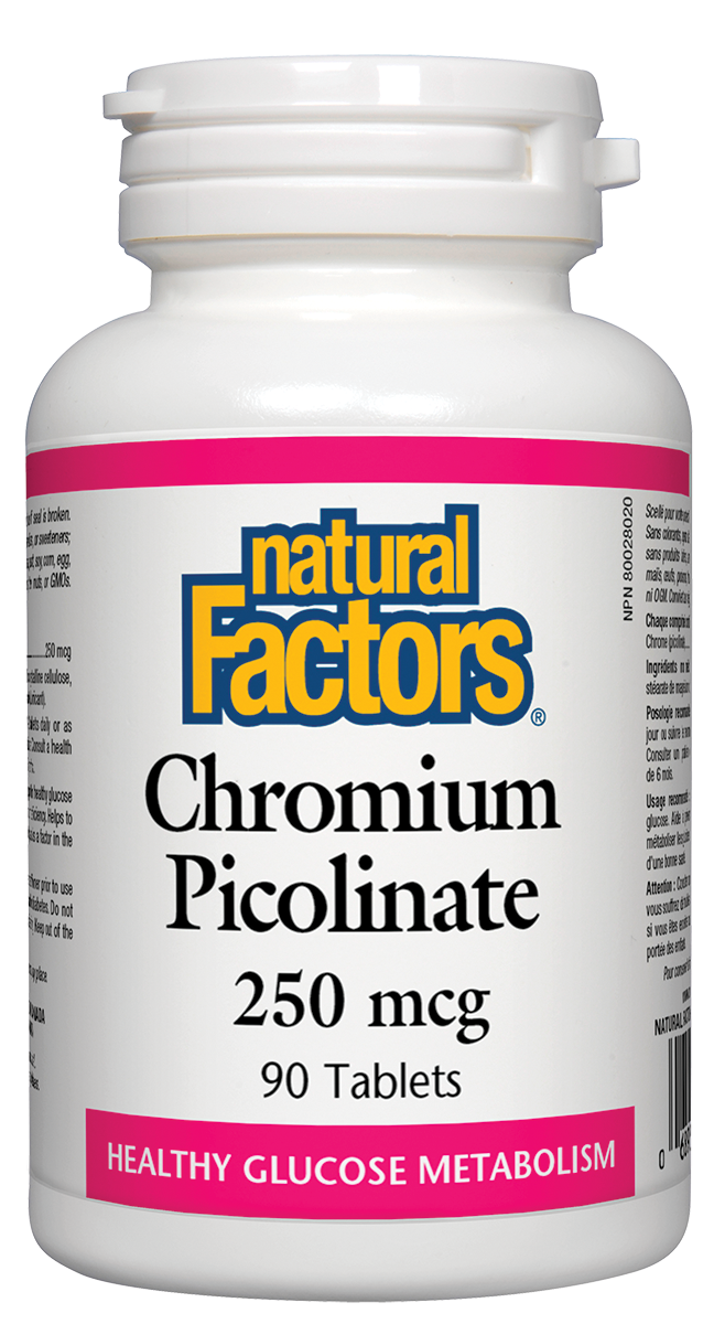 Natural Factors Chromium Picolinate (250Mcg) (90 Tablets) - Lifestyle Markets