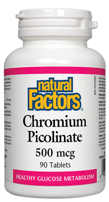 Natural Factors Chromium Picolinate (500mcg) (90 Tablets) - Lifestyle Markets