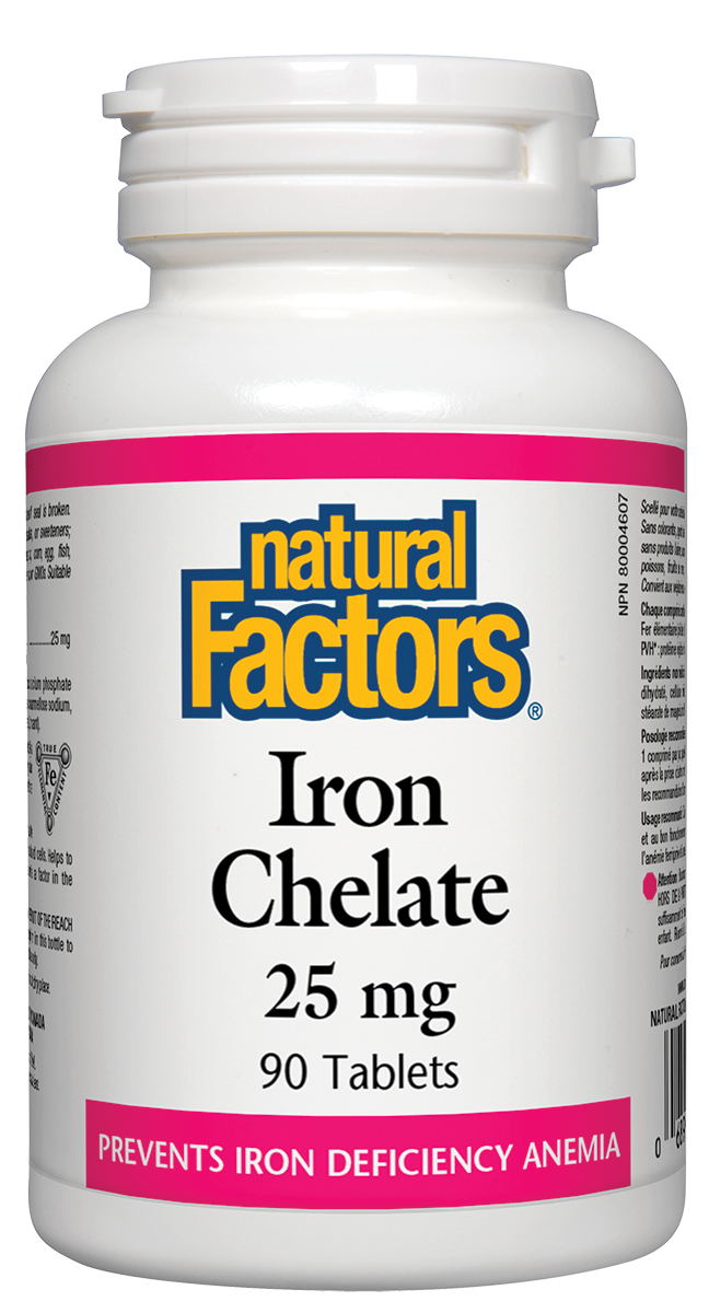Natural Factors Iron Chelate (25mg) (90 Tablets) - Lifestyle Markets