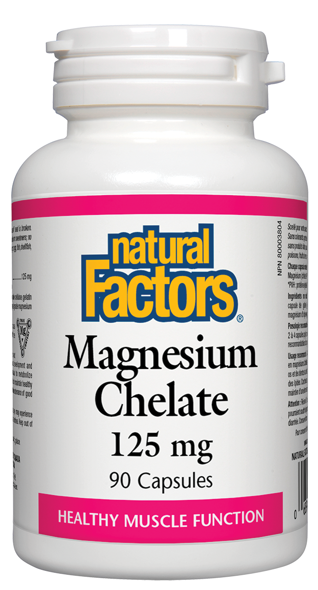 Natural Factors Magnesium Chelate (125mg) (90 Tablets) - Lifestyle Markets