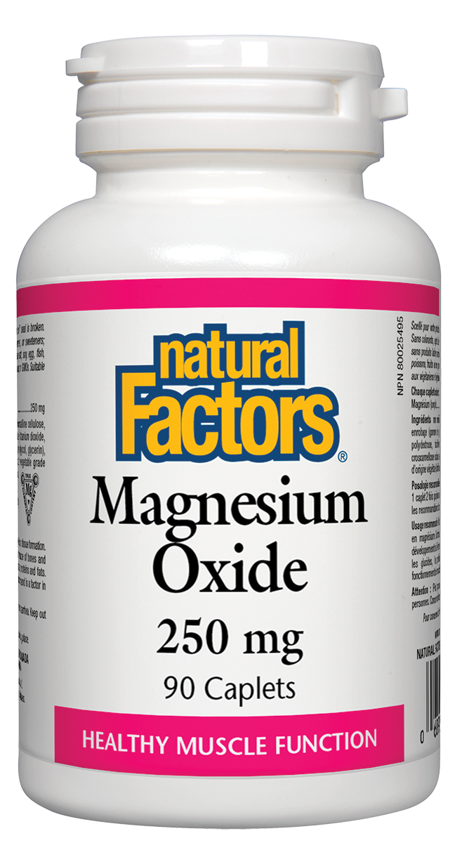 Natural Factors Magnesium Oxide (250mg) (90 Caplets) - Lifestyle Markets