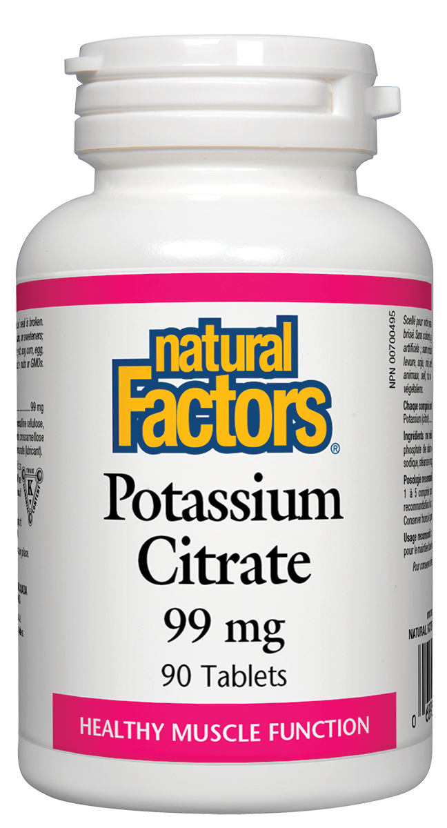Natural Factors Potassium Citrate (99mg) (90 Tablets) - Lifestyle Markets