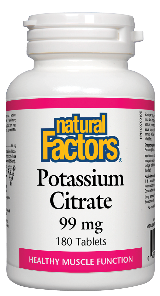 Natural Factors Potassium Citrate (99mg) (180 Tablets) - Lifestyle Markets