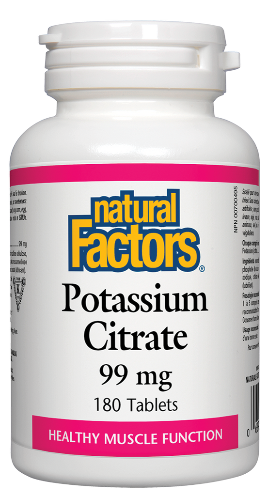 Natural Factors Potassium Citrate (99mg) (180 Tablets) - Lifestyle Markets