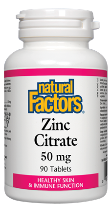 Natural Factors Zinc Citrate (50mg) (90 Tablets) - Lifestyle Markets