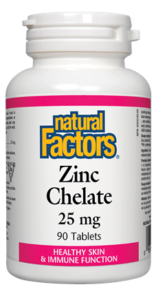 Natural Factors Zinc Chelate (25mg) (90 Tablets) - Lifestyle Markets
