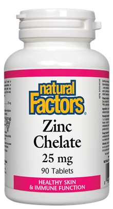 Natural Factors Zinc Chelate (25mg) (90 Tablets) - Lifestyle Markets
