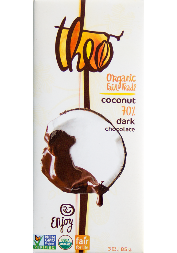 Theo Organic Fair Trade 70% Coconut Chocolate Bar (85g) - Lifestyle Markets