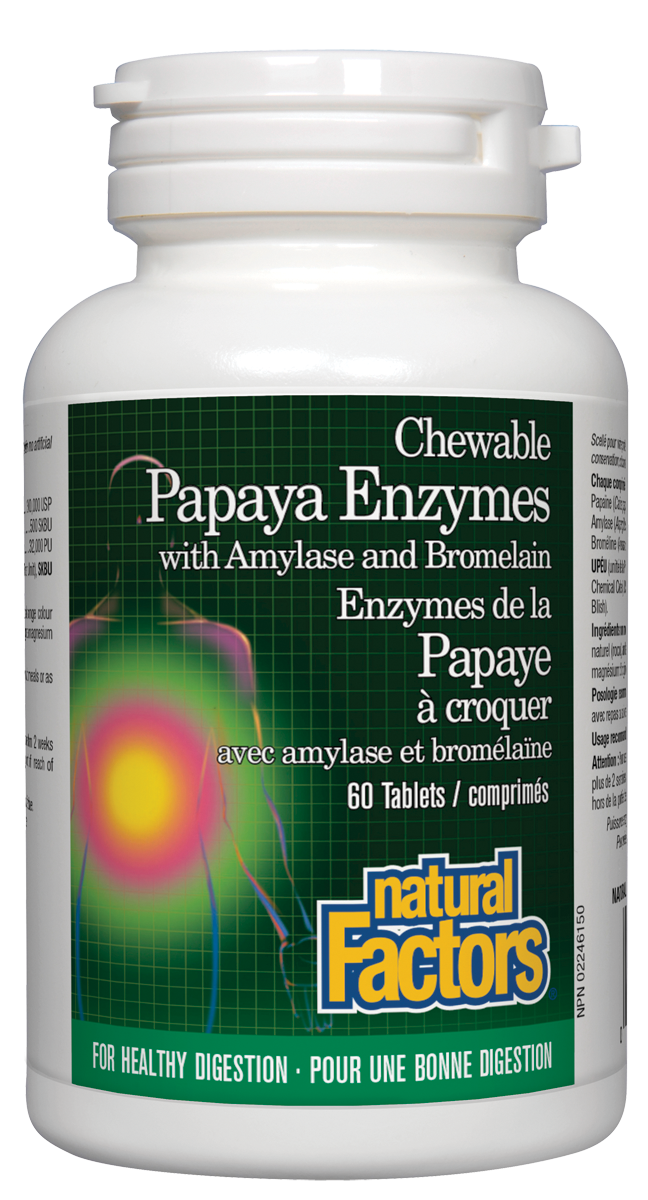 Natural Factors Papaya Enzymes (60 Chewable Tablets) - Lifestyle Markets