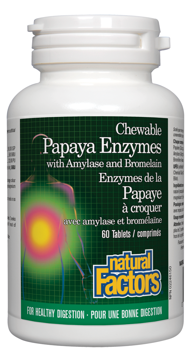 Natural Factors Papaya Enzymes (60 Chewable Tablets) Lifestyle Markets