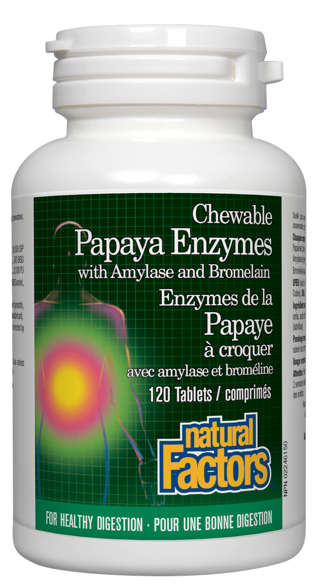 Natural Factors Papaya Enzymes (120 Chewable Tablets) - Lifestyle Markets