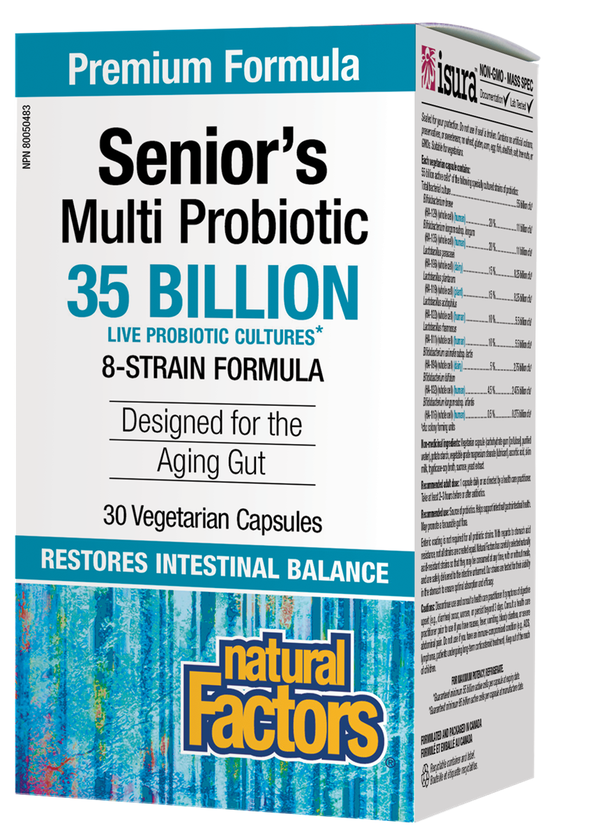 Natural Factors Senior's Multi Probiotic (30 Vegetarian Capsules) - Lifestyle Markets