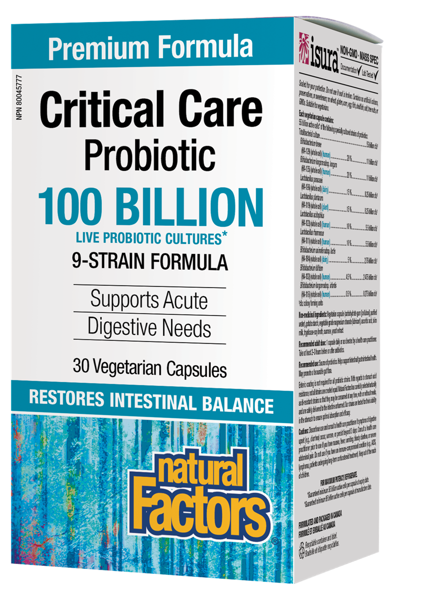 Natural Factors Critical Care Probiotic 100 Billion (30 Vegetarian Capsules) - Lifestyle Markets