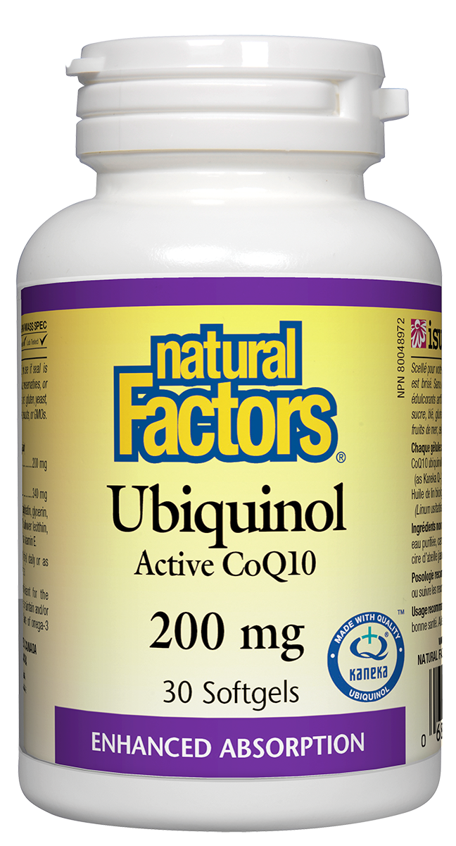 Natural Factors Ubiquinol CoQ10 (200mg) (30 SoftGels) - Lifestyle Markets