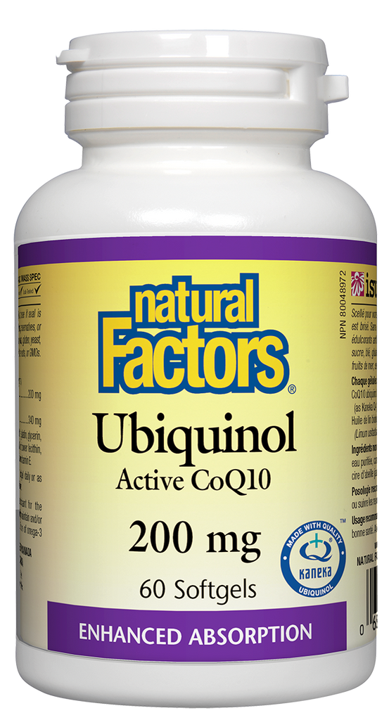 Natural Factors Ubiquinol Active CoQ10 (200mg) (60 SoftGels) - Lifestyle Markets