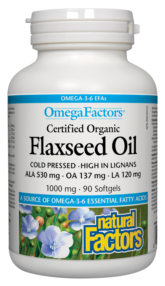 Natural Factors Flaxseed Oil (90 SoftGels) - Lifestyle Markets