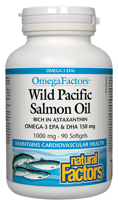 Natural Factors Wild Pacific Salmon Oil (1000mg) (90 SoftGels) - Lifestyle Markets