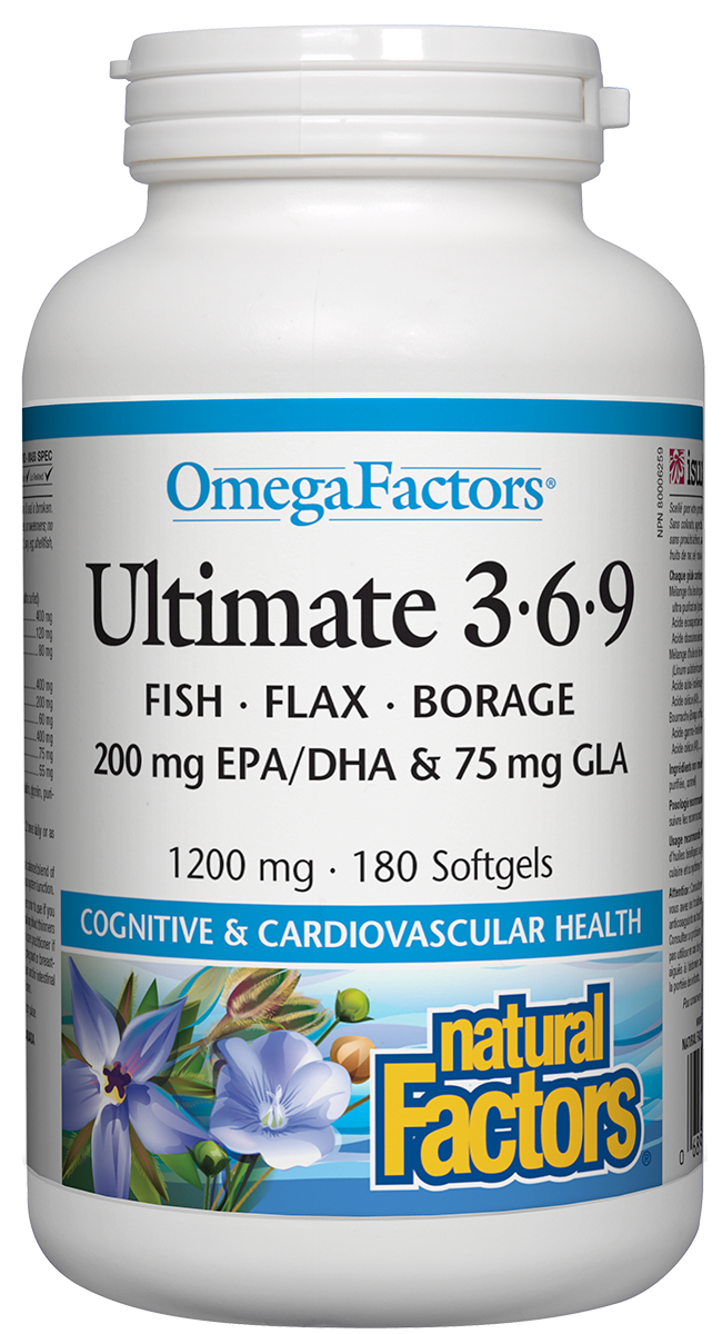 Natural Factors OmegaFactors Ultimate 3-6-9 (180 SoftGels) - Lifestyle Markets