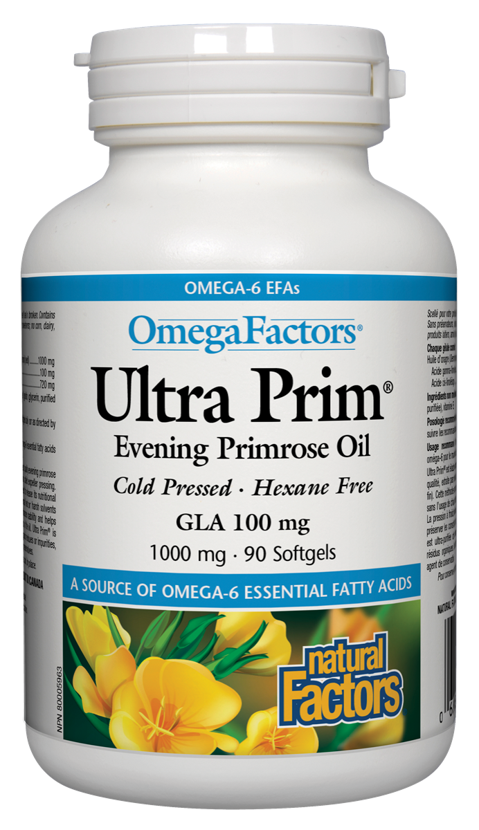 Natural Factors Ultra Prim Evening Primrose Oil (500mg) (90 SoftGels) - Lifestyle Markets