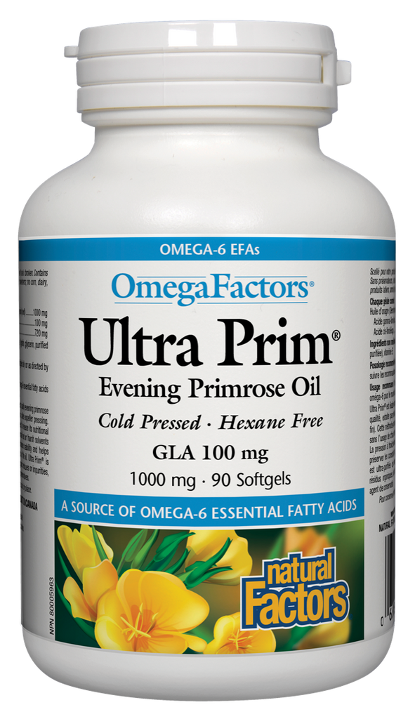 Natural Factors Ultra Prim Evening Primrose Oil (500mg) (90 SoftGels) - Lifestyle Markets