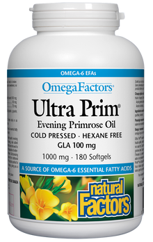 Natural Factors Ultra Prim Evening Primrose (1000mg) (180 Softgels) - Lifestyle Markets