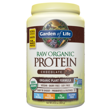 Garden of Life Raw Organic Protein - Chocolate (664g) - Lifestyle Markets