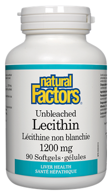 Natural Factors Unbleached Lecithin (1200mg) (90 Soft Gels) - Lifestyle Markets