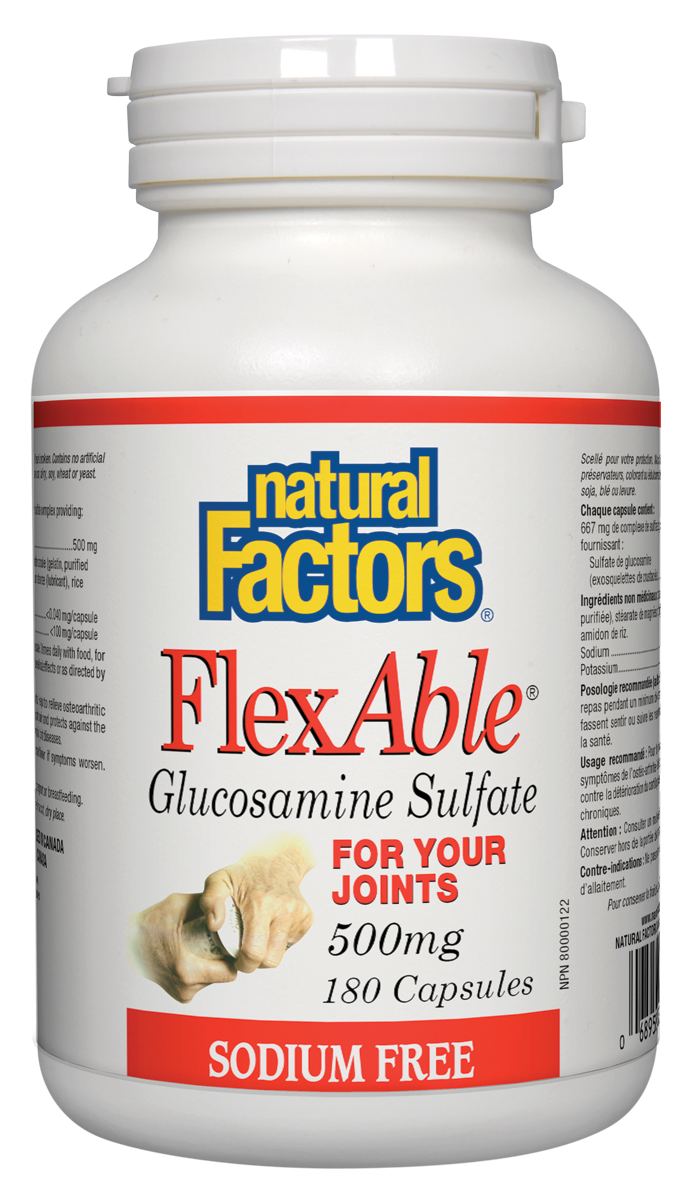 Natural Factors Flexable Glucosamine Sulfate (180 Capsules) - Lifestyle Markets