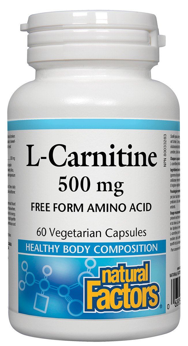 Natural Factors L-Carnitine (500mg) (60 Vegetarian Capsules) - Lifestyle Markets
