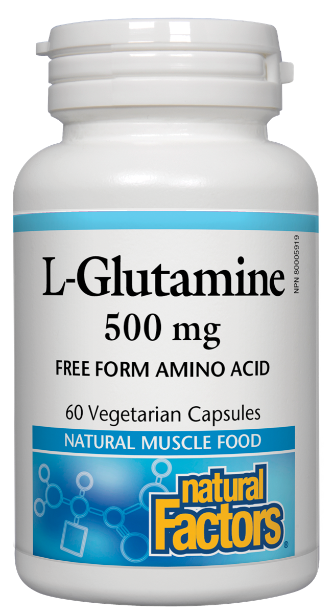 Natural Factors L-Glutamine (500mg) (60 Vegetarian Capsules) - Lifestyle Markets