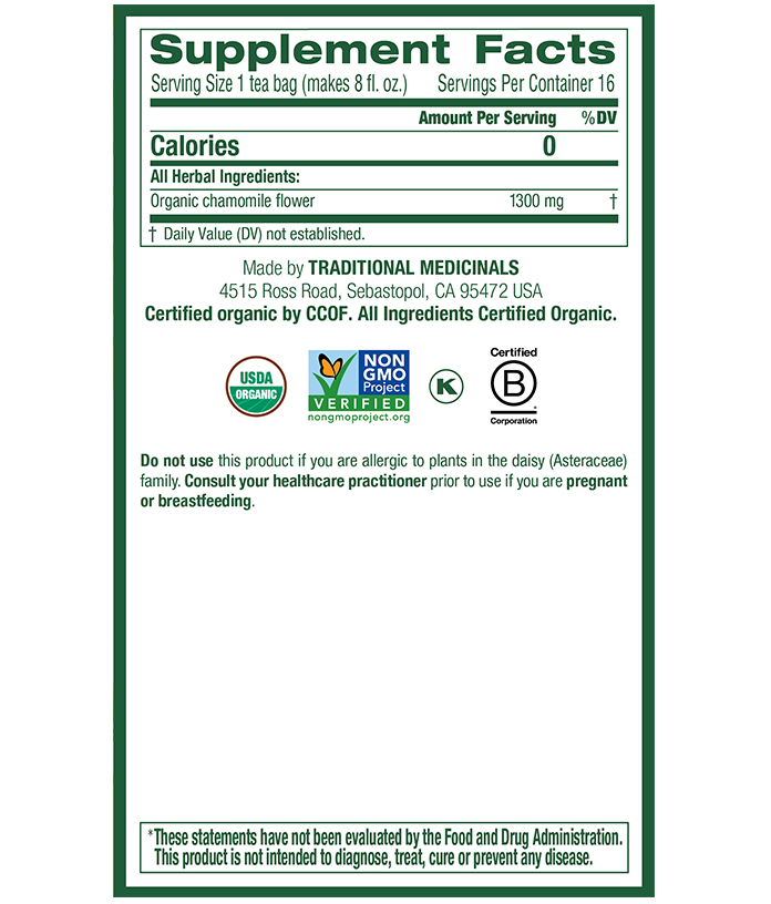 Traditional Medicinals Chamomile Tea (16 Bags) - Lifestyle Markets