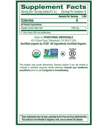 Traditional Medicinals Lemon Balm Tea (16 Bags) - Lifestyle Markets