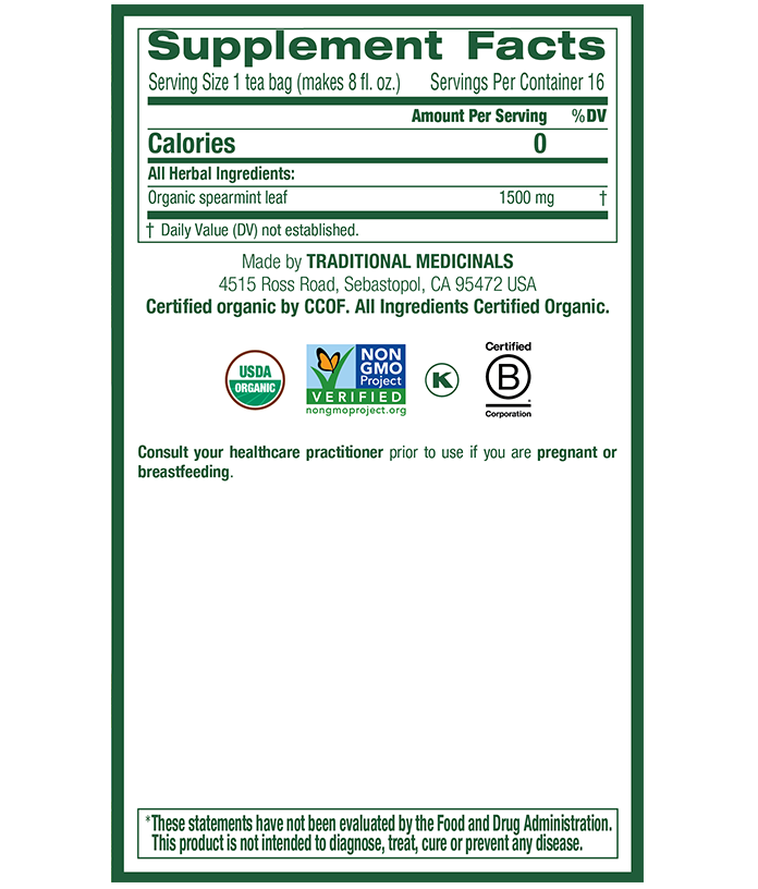 Traditional Medicinals Spearmint Tea (16 Bags) - Lifestyle Markets