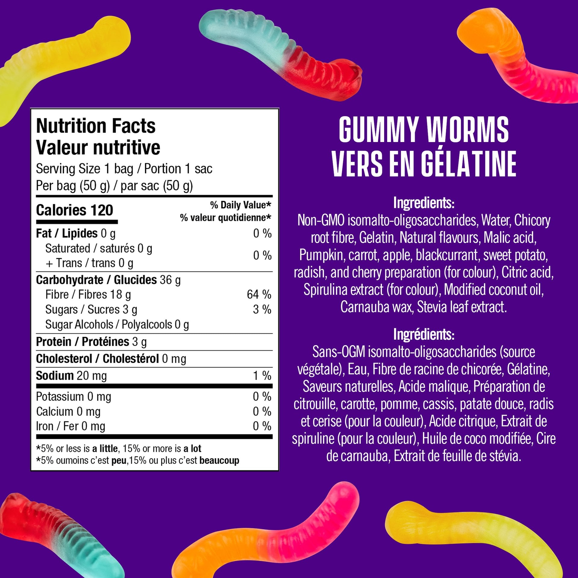Smart Sweets Gummy Worms (50g) - Lifestyle Markets