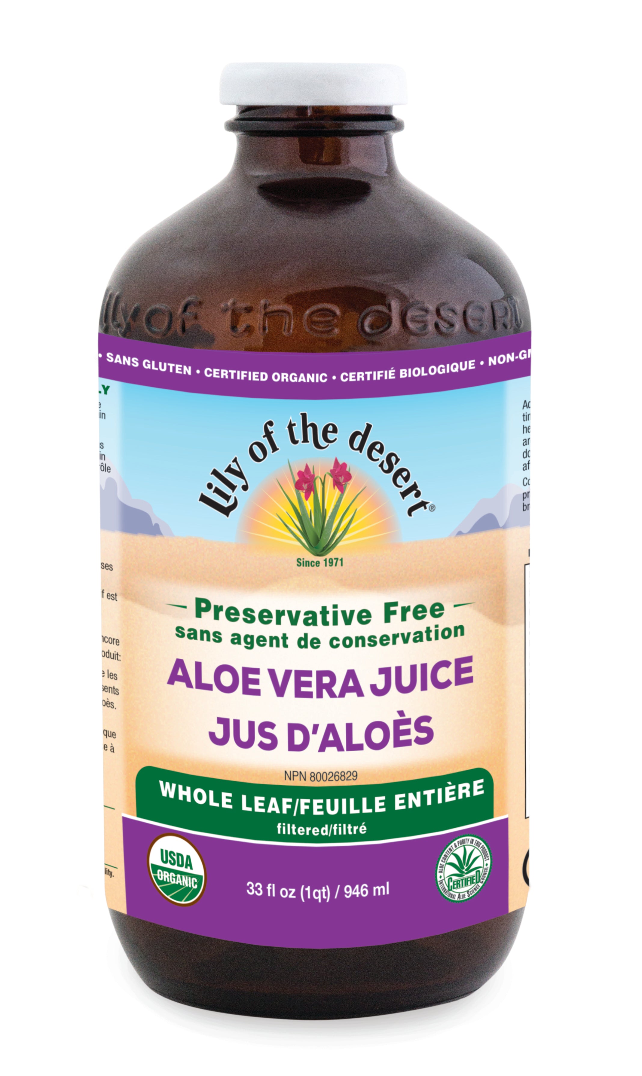 Lily of the Desert Preservative Free Aloe Vera Juice Whole Leaf (946ml) - Lifestyle Markets