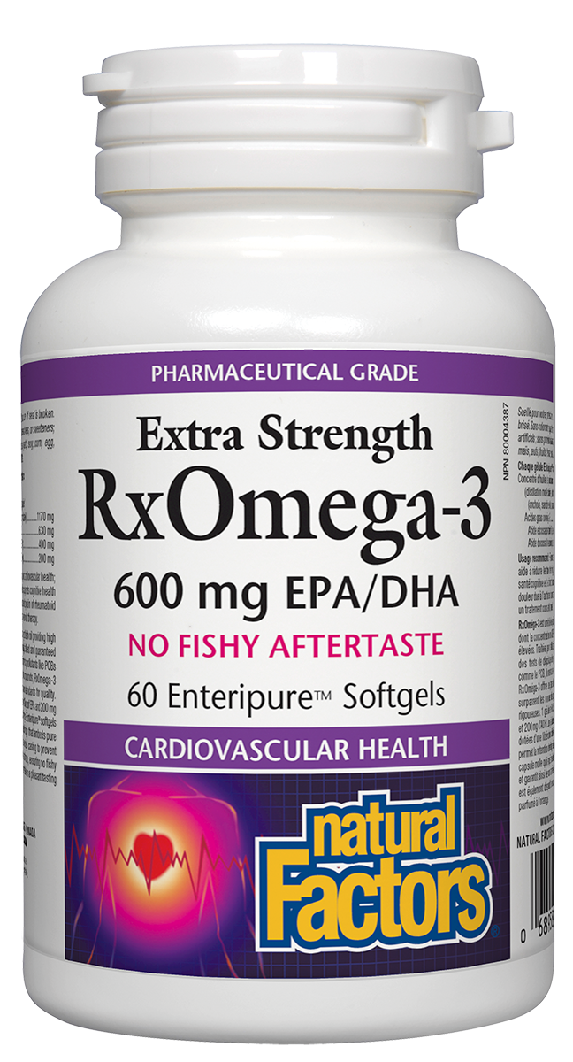 Natural Factors Rx Omega-3 Factors Extra Strength (600 mg EPA/DHA) (60 SoftGels) - Lifestyle Markets