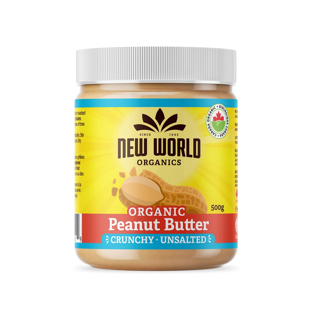 New World Organics Organic Peanut Butter (Unsalted) - Crunchy (500g) - Lifestyle Markets