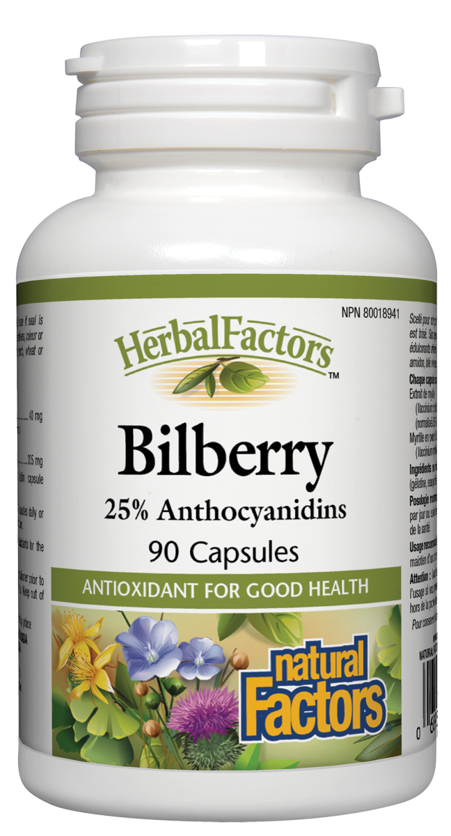 Natural Factors Bilberry Extract (90 Capsules) - Lifestyle Markets