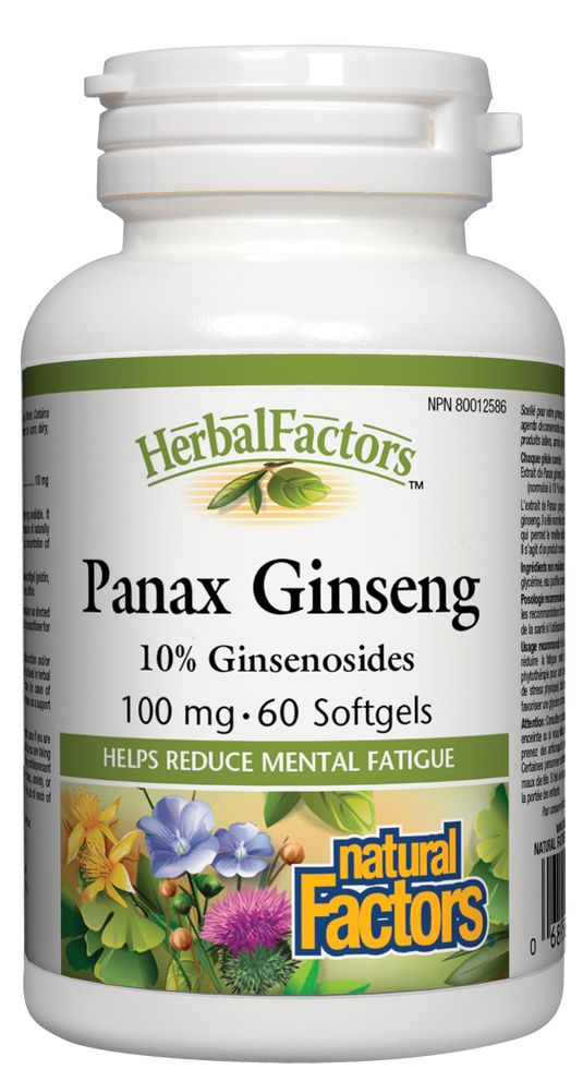 Natural Factors Panax Ginseng (100mg) (60 SoftGels) - Lifestyle Markets