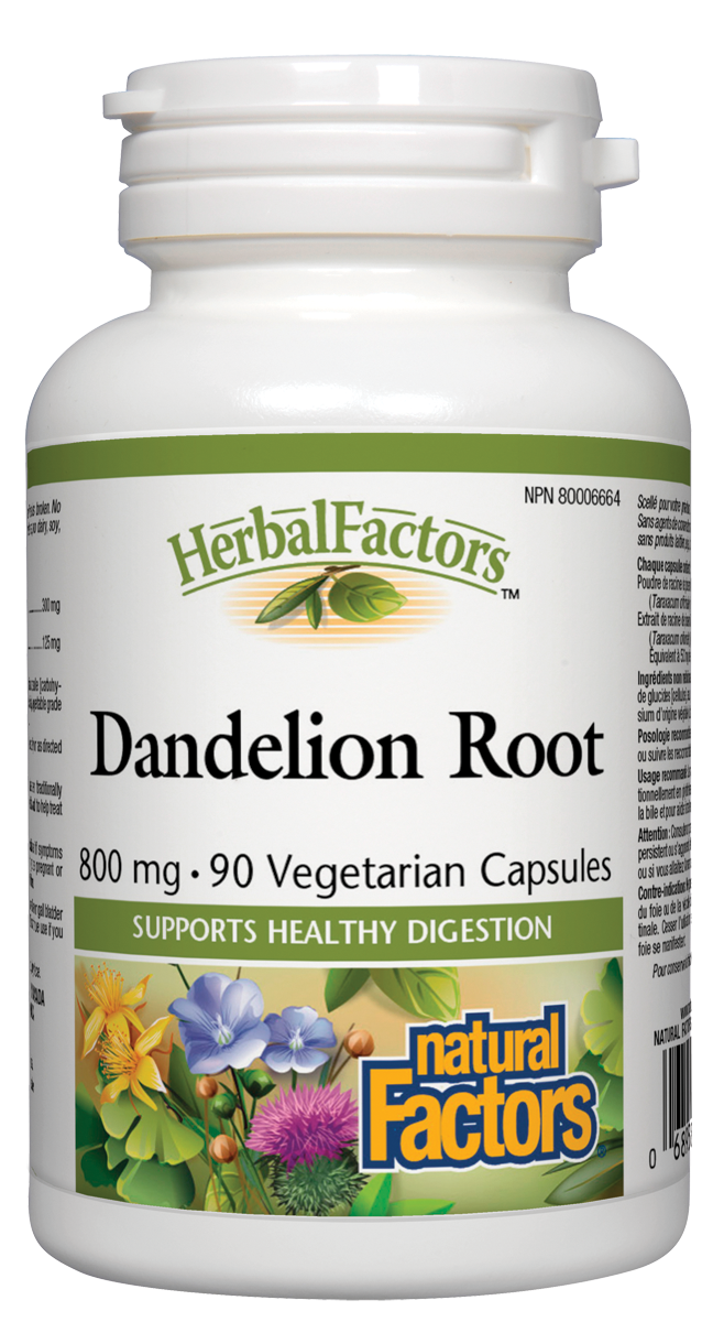 Natural Factors Dandelion Root (800mg) (90 Vegetarian Capsules) - Lifestyle Markets