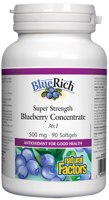 Natural Factors BlueRich Blueberry Concentrate (90 SoftGels) - Lifestyle Markets