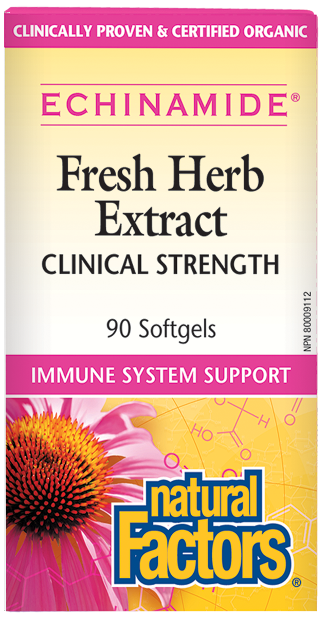 Natural Factors Echinamide Fresh Herb Extract (90 Softgels) - Lifestyle Markets