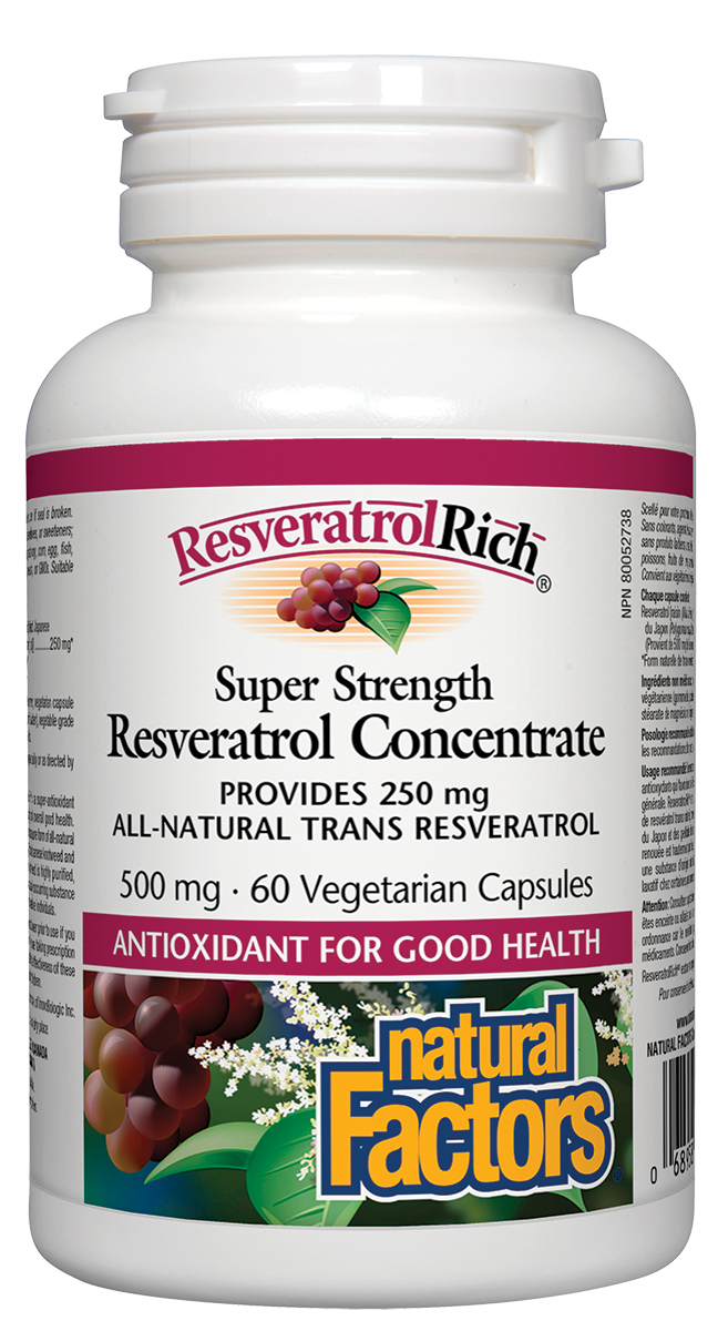Natural Factors Resveratrol Rich  Concentrate (60 VCaps) - Lifestyle Markets