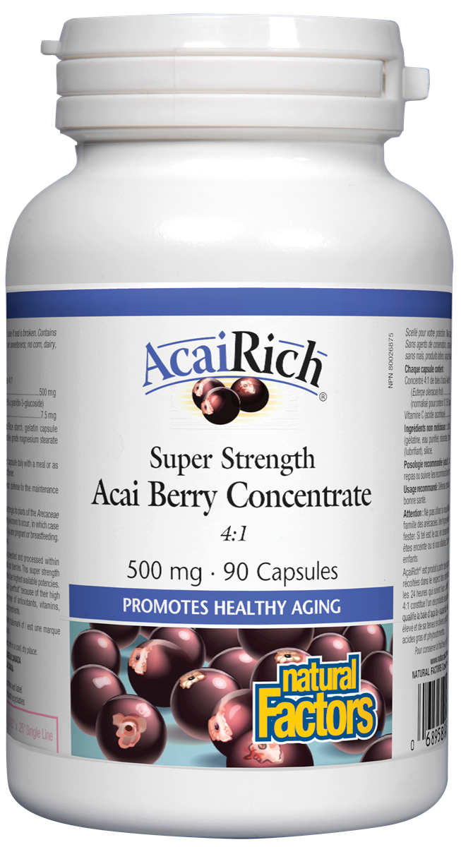 Natural Factors AcaiRich - Super Strength (500mg) (90 Capsules) - Lifestyle Markets